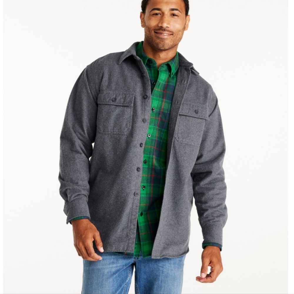 L.L. Bean Men's Chamois Shirt, Traditional Fit Gray Size XL
